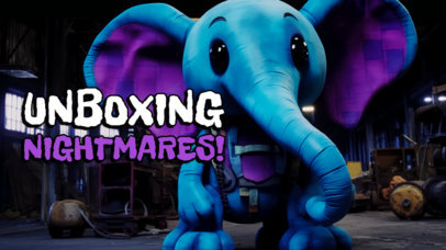 YouTube Thumbnail Template Featuring a Poppy Playtime-Inspired Creepy Elephant 6290a