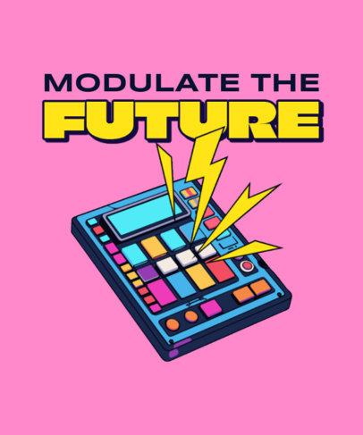 Retro T-Shirt Design Creator Featuring a Colorful Music Synth 4216n-6276