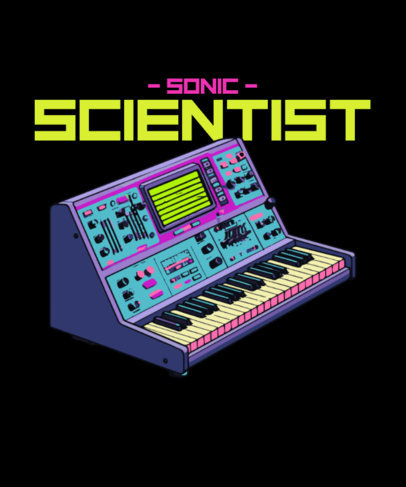 T-Shirt Design Generator with a Retro Synthesizer Illustration
