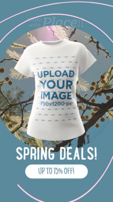 Spring Sales Video of a Round-Neck 3D T-Shirt