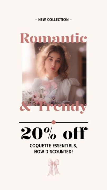 Instagram Story Video Maker Featuring a Promo for Coquette-Inspired Essentials 7784