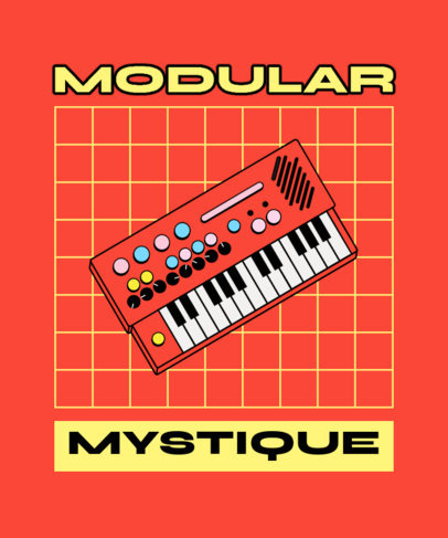 T-Shirt Design Maker Featuring an Illustrated Synth Graphic