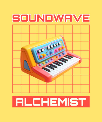 T-Shirt Design Maker with a 3D Synthesizer Illustration for Musicians 5285-6273