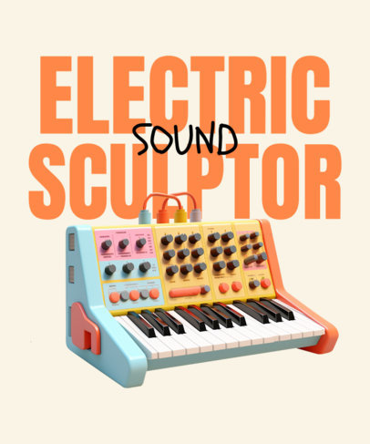 T-Shirt Design Generator with a Music-Themed Quote and a Synth Graphic 5899-6273