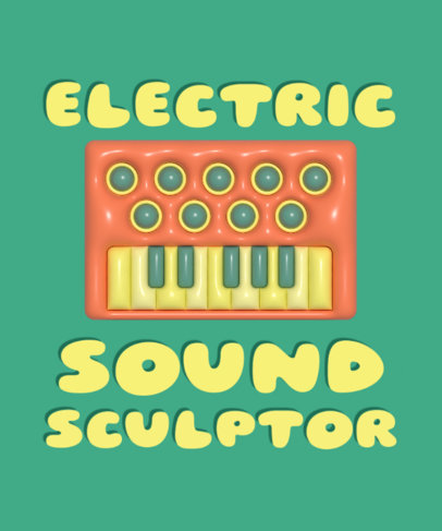T-Shirt Design Maker Featuring a 3D Synthesizer with a Chunky Typeface 4579-6273