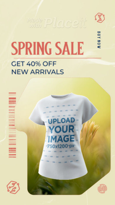 Crewneck T-Shirt Video to Promote a Spring Sale Discount Deal
