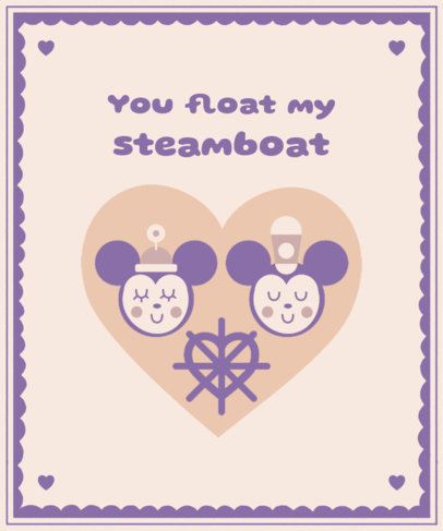 T-Shirt Design Template Featuring Mickey-Inspired Graphics With Steamboat Willie References 3265m-6293