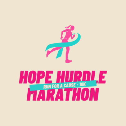 Logo Generator for a Charity Marathon for Autism Featuring a Ribbon