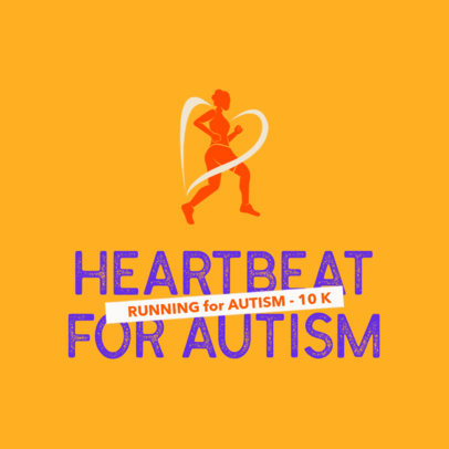 Logo Creator for an Autism Awareness Race Featuring a Heart Silhouette