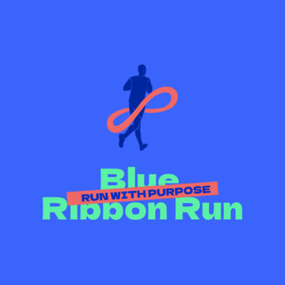 Logo Maker Featuring a Runner Silhouette for a Charity Run for Autism