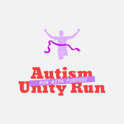 Autism Awareness Run Logo Generator Featuring a Cheerful Runner 