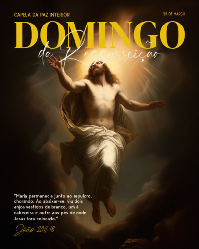 Instagram Post Template for Resurrection Sunday Featuring an Illustration of Jesus