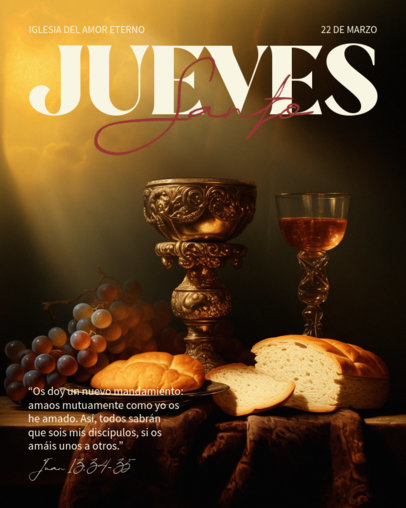 Instagram Post Generator with Illustrated Food and a Biblical Quote for Easter