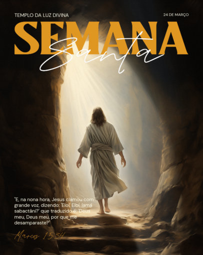 Instagram Post Template for Holy Week Featuring an Illustration of Resurrected Jesus Christ 6837h