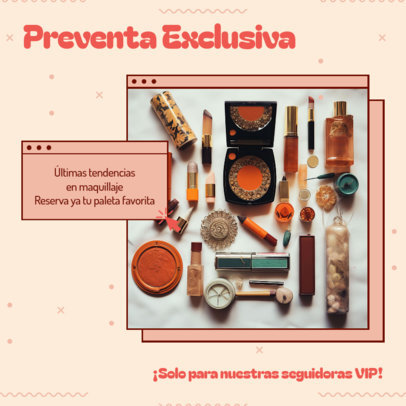 Makeup Instagram Post Generator Featuring an Ad for Exclusive Sales 3235k-6285