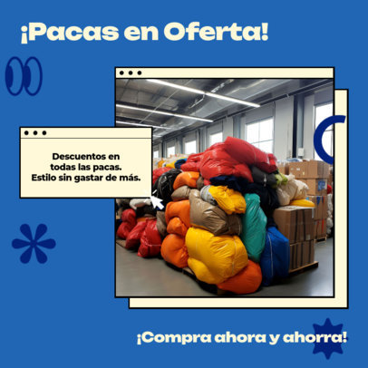 Second-Hand Clothing Store Instagram Post Template for a Promo Sale 3235m-6285