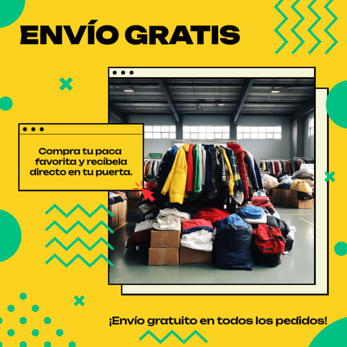 Instagram Post Maker Featuring a Free Shipping Promo for a Thrifting Shop