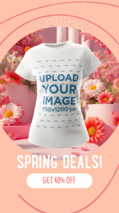 AI-Generated Video Featuring a T-Shirt for a Spring Sale Ad