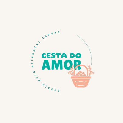 Easter Fundraising Logo Generator Featuring an Illustrated Basket