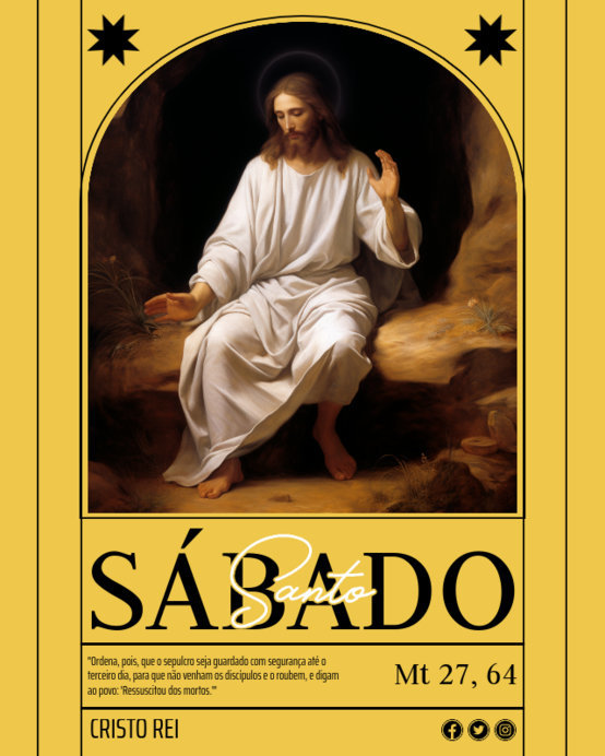 Holy Saturday Instagram Post Maker Featuring a Jesus AI-Generated Illustration