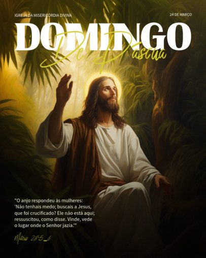 Instagram Post Generator with an Illustration of Jesus for Easter Sunday