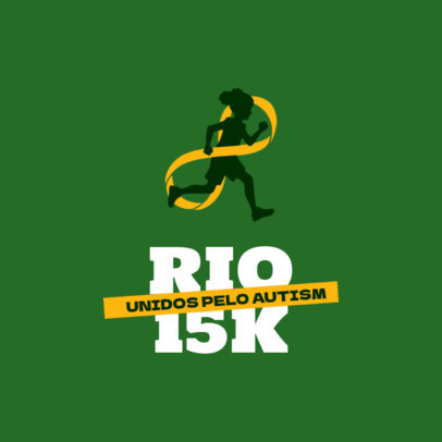Autism Awareness Run Logo Generator Featuring a Running Kid Silhouette