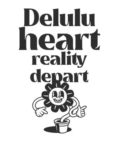 Trendy T-Shirt Design Generator With a Delulu Theme and a Cartoonish Flower