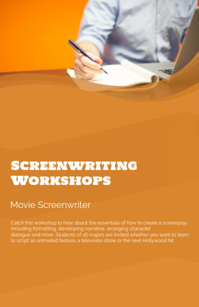 Online Flyer Maker Screenwriting Workshop - Orange Theme 