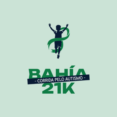 Logo Generator for an Autism Awareness Marathon with a Running Kid Graphic