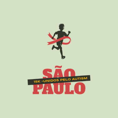 Logo Maker for a Charity Race for Autism Featuring a Running Kid Graphic
