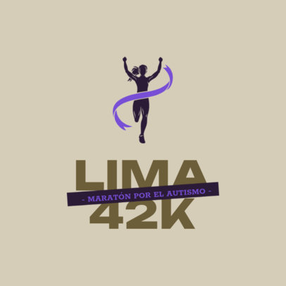 Charity Marathon for Autism Logo Creator with a Female Runner Graphic