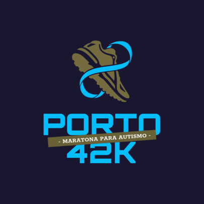 United for Autism-Themed Marathon Logo Template with a Sneaker Graphic