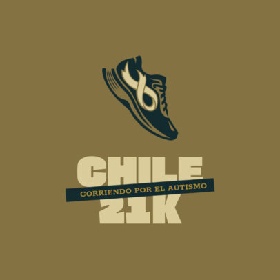 Marathon for Autism Logo Template Featuring an Illustrated Sneaker 