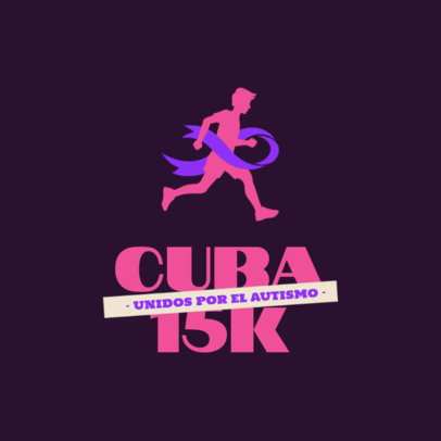 United for Autism-Themed Race Logo Generator with a Runner Graphic