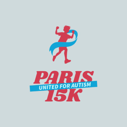 Logo Creator with a Running Kid Graphic for a Charity Autism Awareness Race