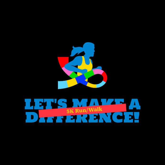 Placeit - 5K Race for Autism Online Logo Generator with a Female Runner ...