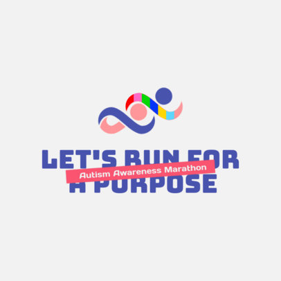 Autism Awareness Marathon Logo Maker Featuring Abstract Graphics