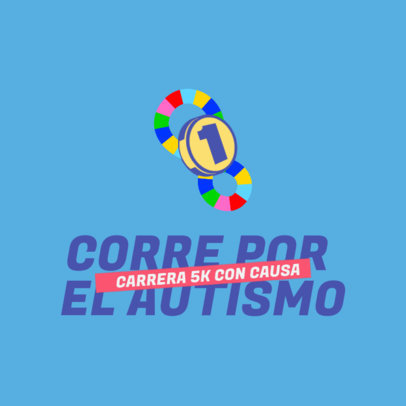Online Logo Maker for a 5K Race for Autism with an Illustrated Medal
