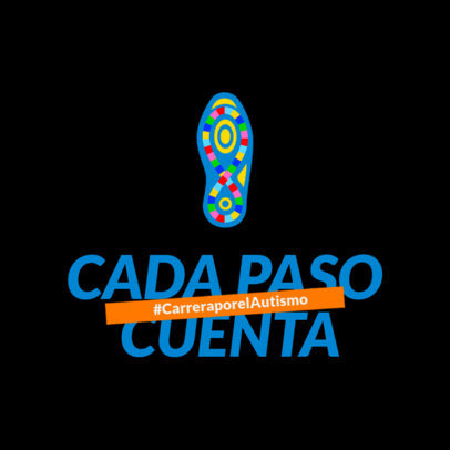 Logo Creator with a Colorful Shoe Print and a Quote for a Race for Autism Awareness
