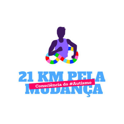 Autism Awareness Half-Marathon Logo Maker with an Illustrated Runner Silhouette