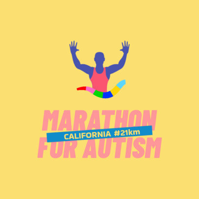 Marathon for Autism Awareness Logo Creator with a Runner Graphic