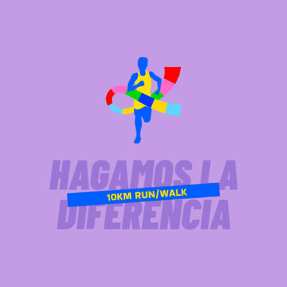 Autism Awareness Run Logo Template Featuring a Runner Graphic and a Quote