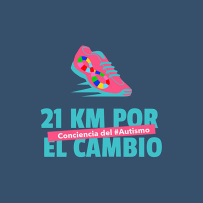 Logo Maker with an Illustrated Sneaker for an Autism Awareness Half-Marathon