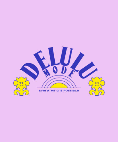 Colorful T-Shirt Design Generator With a Delulu-Themed Quote