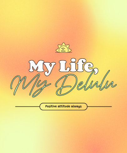 T-Shirt Design Template Featuring a Trendy Delulu Quote