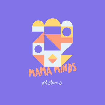 Kindergarten Logo Creator with an Abstract Colorful Graphic