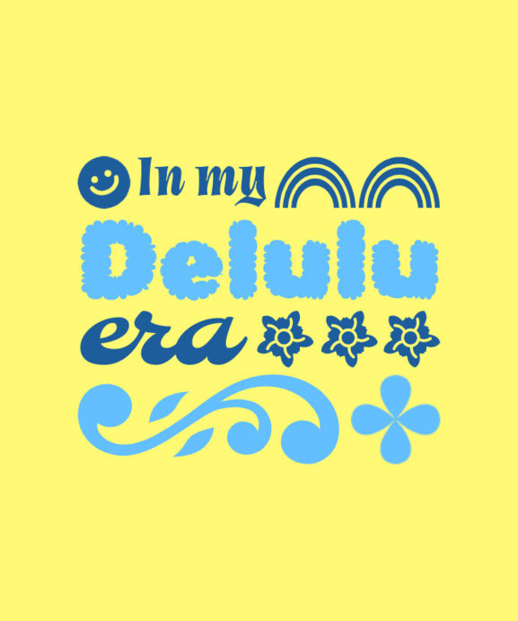 T-Shirt Design Generator With a Smiley Face Icon and a Delulu Era Phrase