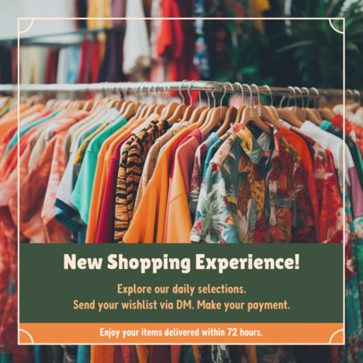 Instagram Post Template Featuring a New Shopping Apparel Experience Ad 1102n-6286