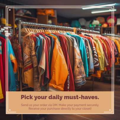 Promotional Instagram Post Maker Featuring a Fashion Store Ad 1102o-6286