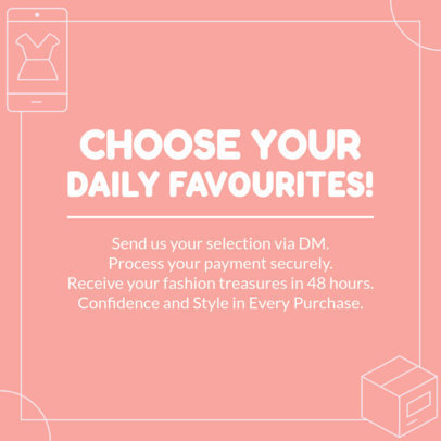 Instagram Post Maker Featuring a Delivery Offer for a Fashion Shop 5190g-6286
